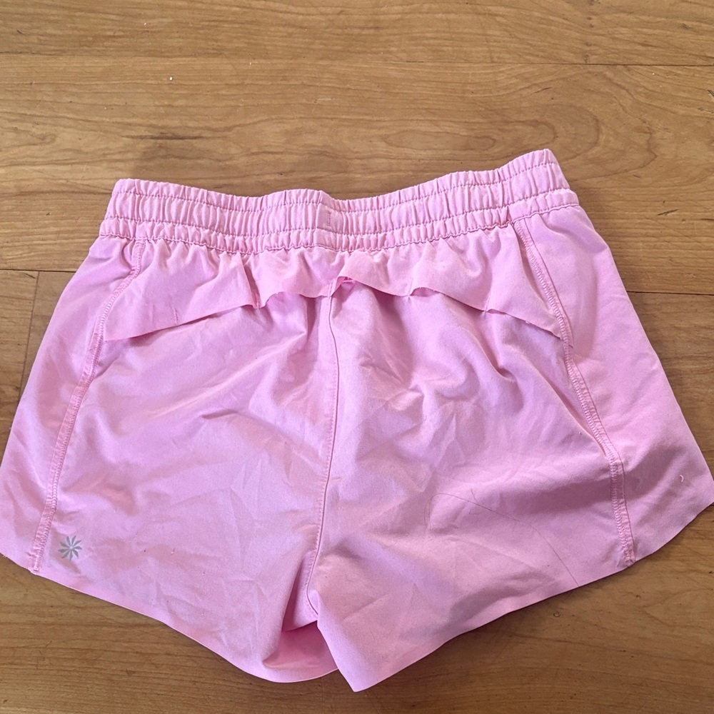 Athleta Light Pink Elastic-Waist Athletic Shorts - Picture 3 of 4
